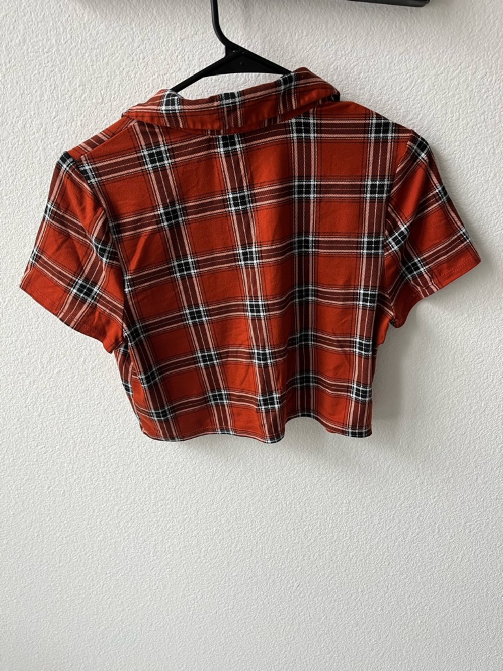 Urban Renewal Remnants Plaid Button-Down Shirt-Rust/orange, Cropped - Picture 3 of 4